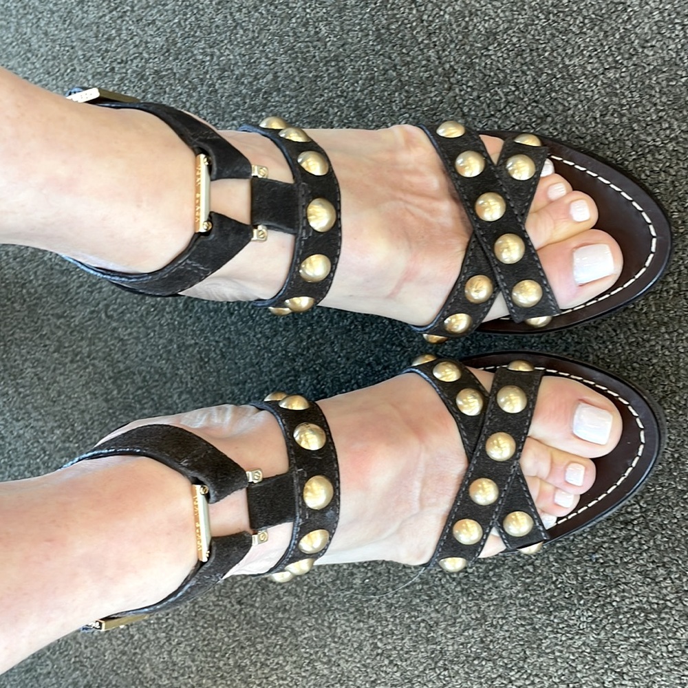 Tory Burch Women’s Brown Suede Wedge Sandals Size 7 1/2 M. - Picture 3 of 7